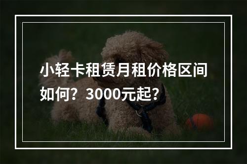 小轻卡租赁月租价格区间如何？3000元起？