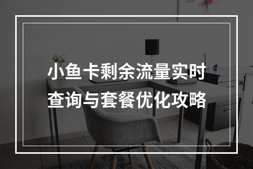 小鱼卡剩余流量实时查询与套餐优化攻略