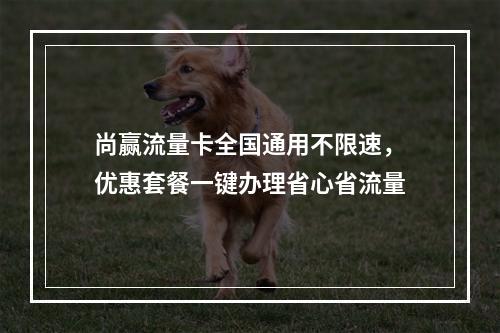 尚赢流量卡全国通用不限速，优惠套餐一键办理省心省流量