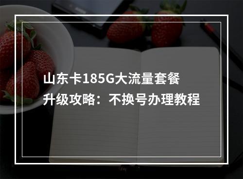 山东卡185G大流量套餐升级攻略：不换号办理教程