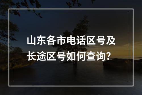 山东各市电话区号及长途区号如何查询？