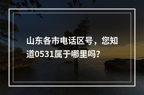 山东各市电话区号，您知道0531属于哪里吗？