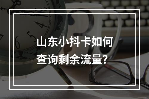 山东小抖卡如何查询剩余流量？
