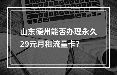 山东德州能否办理永久29元月租流量卡？