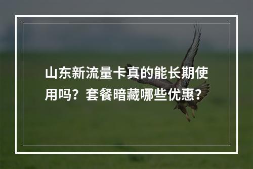 山东新流量卡真的能长期使用吗？套餐暗藏哪些优惠？