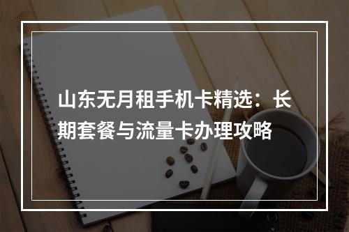 山东无月租手机卡精选：长期套餐与流量卡办理攻略