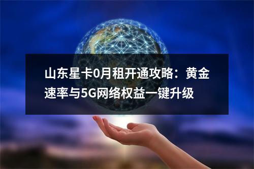 山东星卡0月租开通攻略：黄金速率与5G网络权益一键升级