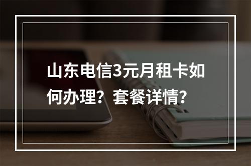山东电信3元月租卡如何办理？套餐详情？