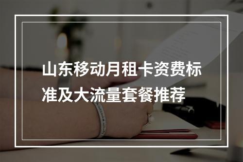 山东移动月租卡资费标准及大流量套餐推荐