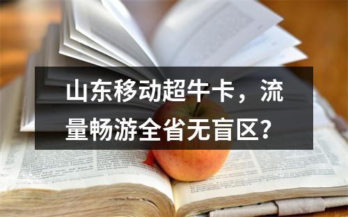 山东移动超牛卡，流量畅游全省无盲区？