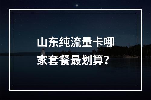 山东纯流量卡哪家套餐最划算？