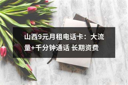 山西9元月租电话卡：大流量+千分钟通话 长期资费