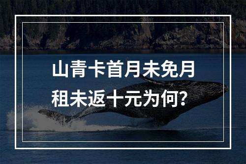 山青卡首月未免月租未返十元为何？