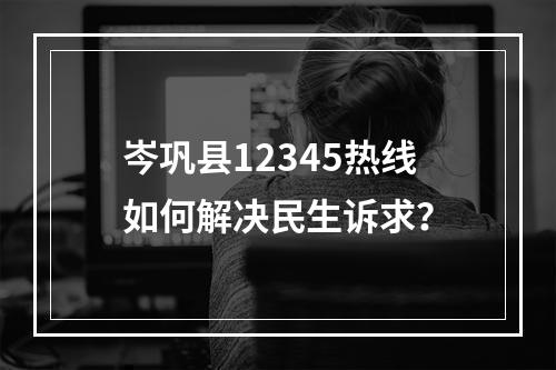 岑巩县12345热线如何解决民生诉求？