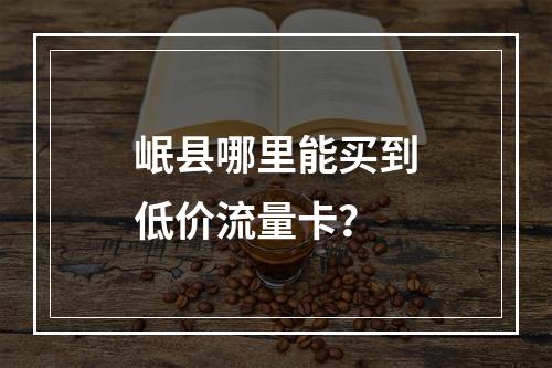 岷县哪里能买到低价流量卡？