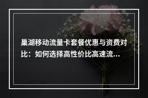 巢湖移动流量卡套餐优惠与资费对比：如何选择高性价比高速流量？