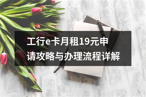 工行e卡月租19元申请攻略与办理流程详解