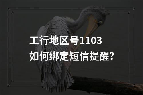 工行地区号1103如何绑定短信提醒？