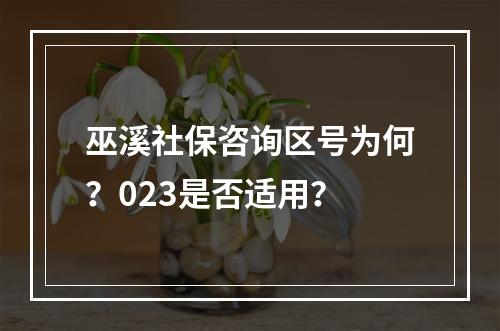 巫溪社保咨询区号为何？023是否适用？