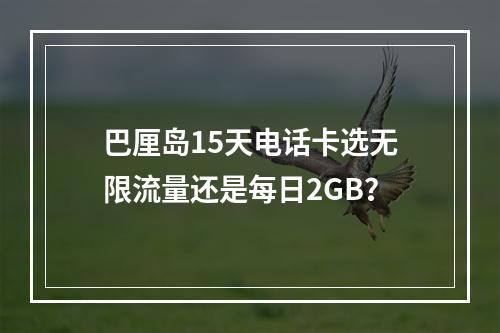 巴厘岛15天电话卡选无限流量还是每日2GB？