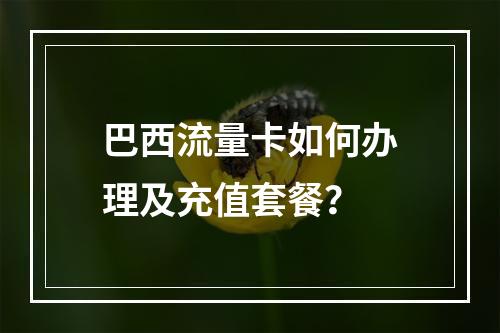 巴西流量卡如何办理及充值套餐？