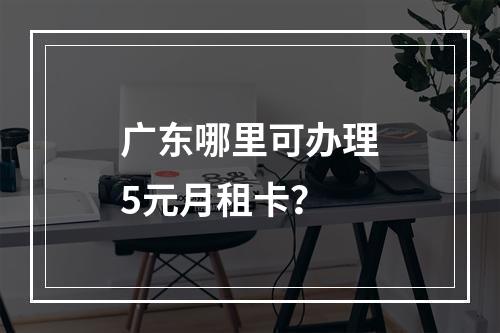 广东哪里可办理5元月租卡？