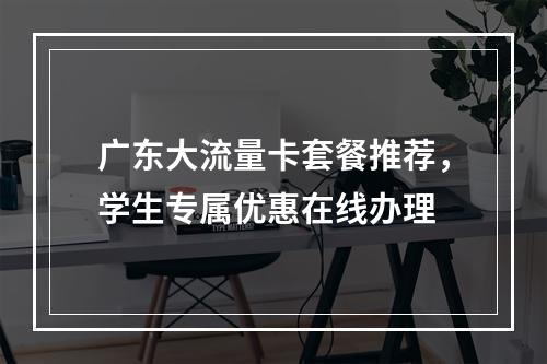 广东大流量卡套餐推荐，学生专属优惠在线办理