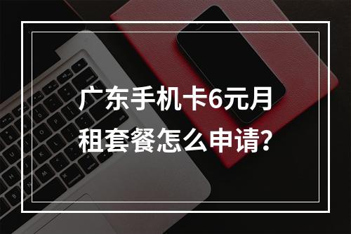 广东手机卡6元月租套餐怎么申请？