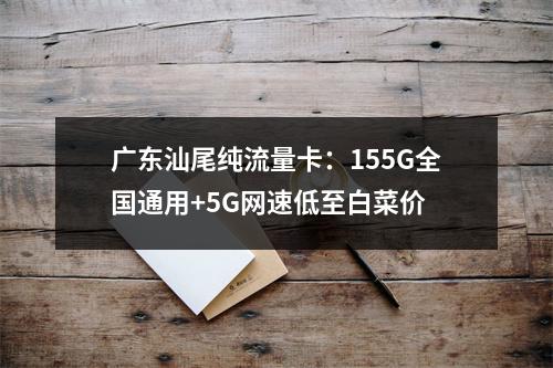 广东汕尾纯流量卡：155G全国通用+5G网速低至白菜价