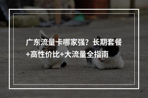 广东流量卡哪家强？长期套餐+高性价比+大流量全指南