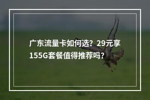 广东流量卡如何选？29元享155G套餐值得推荐吗？