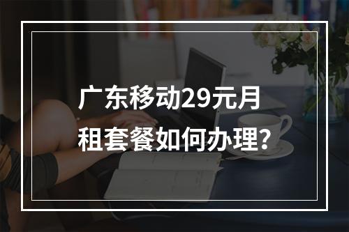 广东移动29元月租套餐如何办理？