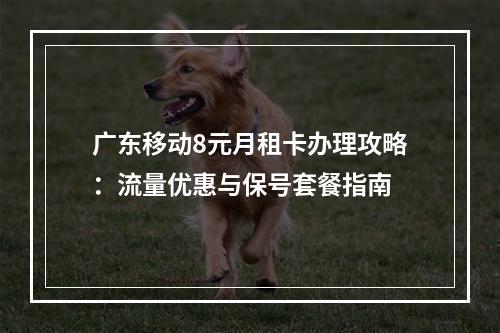 广东移动8元月租卡办理攻略：流量优惠与保号套餐指南
