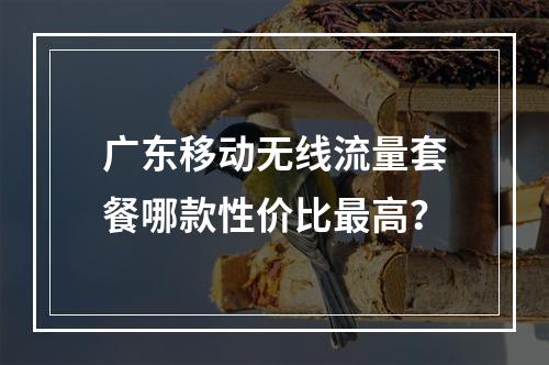 广东移动无线流量套餐哪款性价比最高？