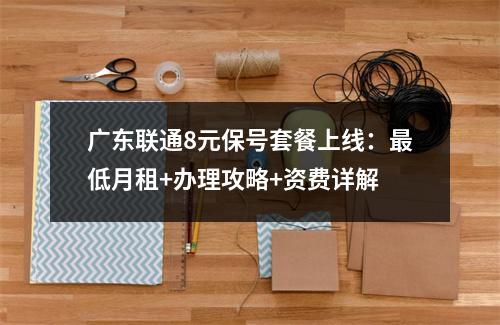 广东联通8元保号套餐上线：最低月租+办理攻略+资费详解