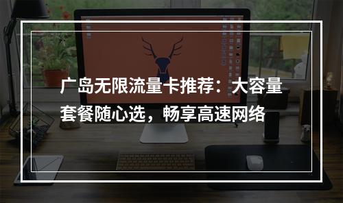广岛无限流量卡推荐：大容量套餐随心选，畅享高速网络