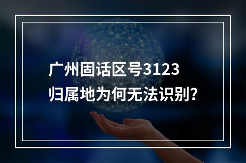 广州固话区号3123归属地为何无法识别？
