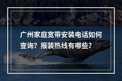 广州家庭宽带安装电话如何查询？报装热线有哪些？