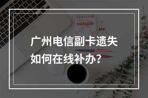 广州电信副卡遗失如何在线补办？