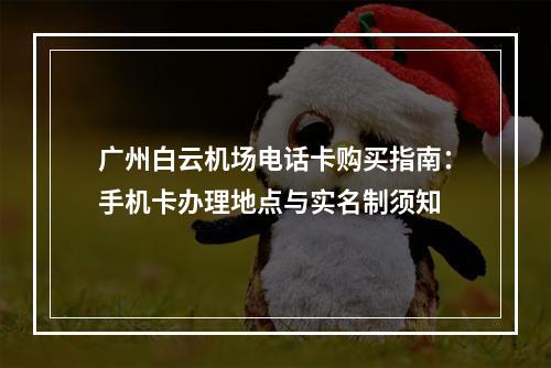 广州白云机场电话卡购买指南：手机卡办理地点与实名制须知