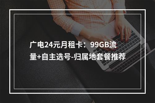 广电24元月租卡：99GB流量+自主选号-归属地套餐推荐