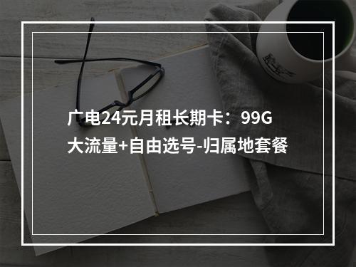 广电24元月租长期卡：99G大流量+自由选号-归属地套餐