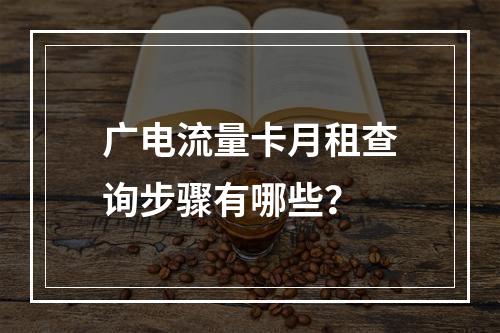 广电流量卡月租查询步骤有哪些？