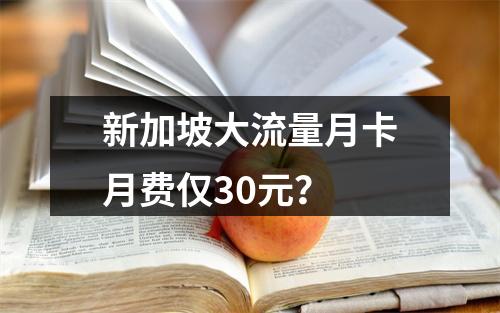 新加坡大流量月卡月费仅30元？