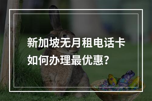 新加坡无月租电话卡如何办理最优惠？