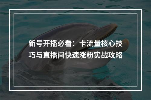 新号开播必看：卡流量核心技巧与直播间快速涨粉实战攻略