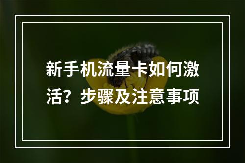 新手机流量卡如何激活？步骤及注意事项
