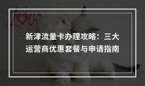 新津流量卡办理攻略：三大运营商优惠套餐与申请指南