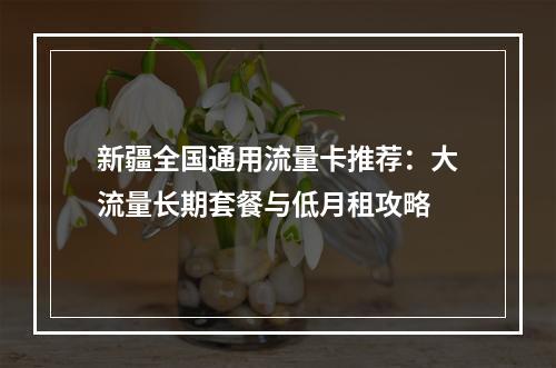 新疆全国通用流量卡推荐：大流量长期套餐与低月租攻略