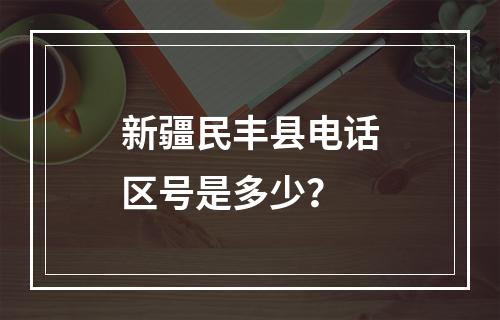 新疆民丰县电话区号是多少？